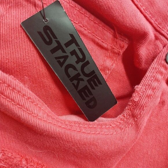 AHP Men's Jeans Sz 36x36 Pink Stacked Distressed Frayed Hip Hop Punk Streetwear - Picture 7 of 14